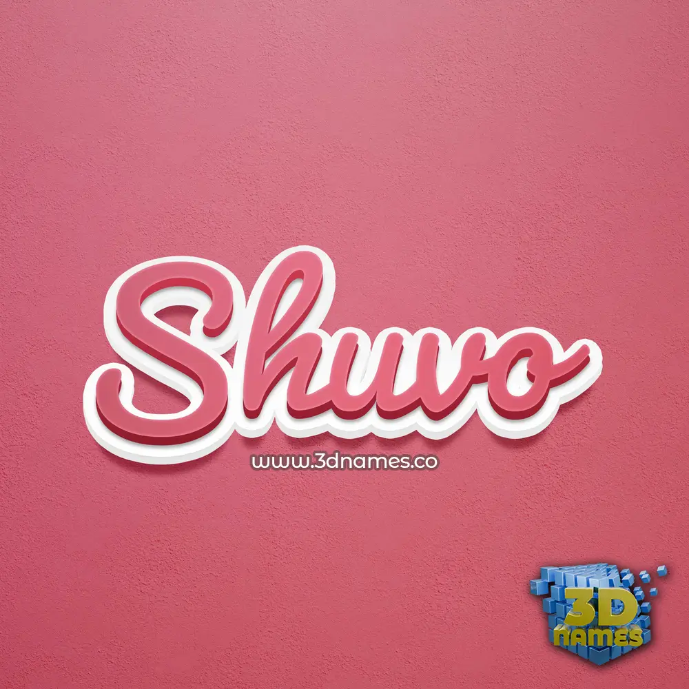 shuvo in Red Scribble style - 3D name wallpaper