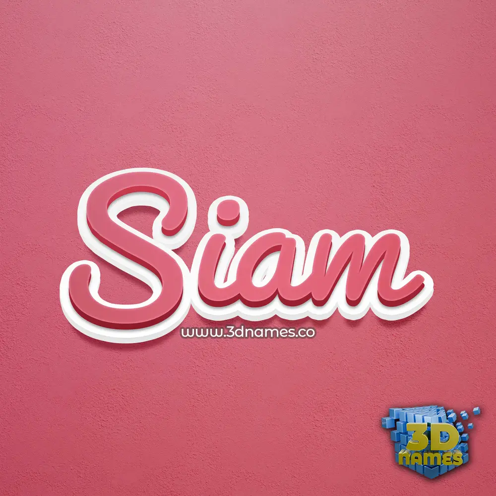 siam in Red Scribble style - 3D name wallpaper