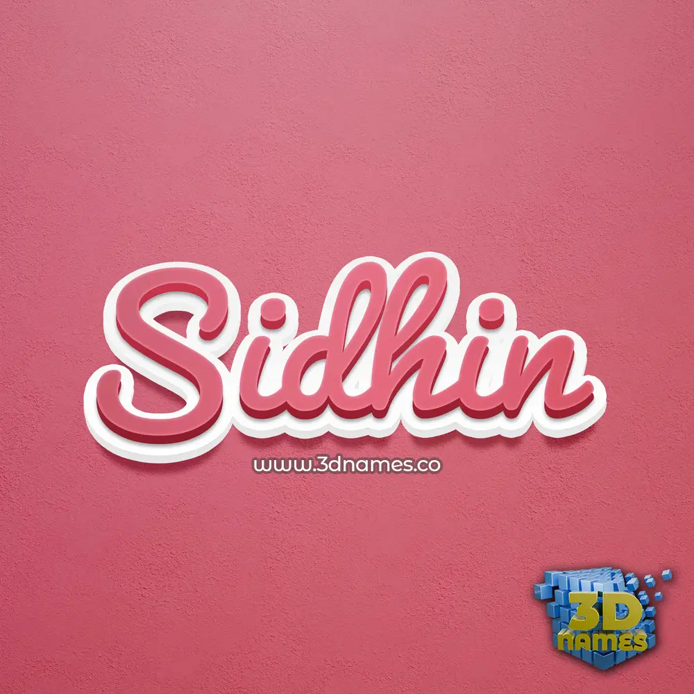 sidhin in Red Scribble style - 3D name wallpaper