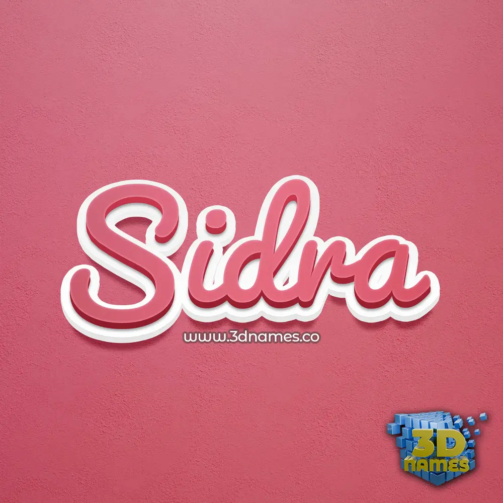 sidra in Red Scribble style - 3D name wallpaper