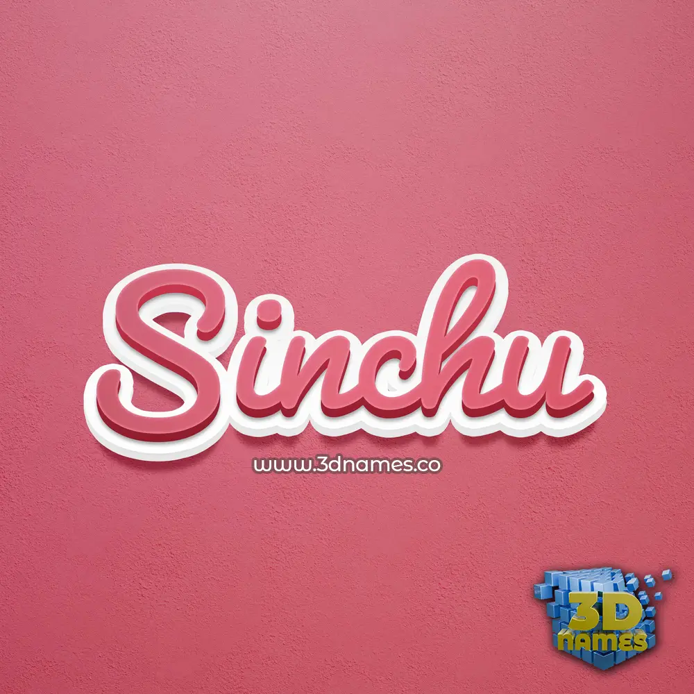 sinchu in Red Scribble style - 3D name wallpaper