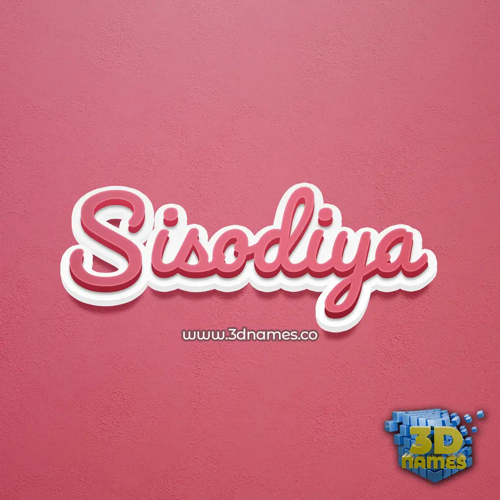 sisodiya in Red Scribble style - 3D name wallpaper