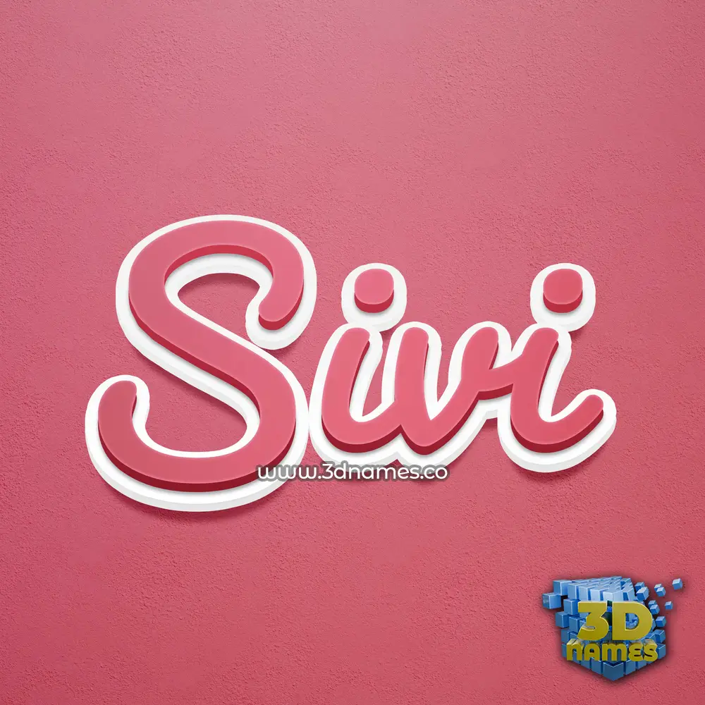 sivi in Red Scribble style - 3D name wallpaper