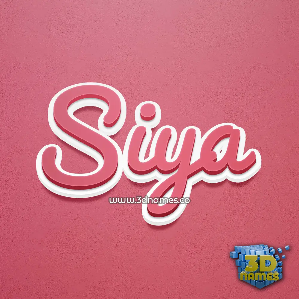 siya in Red Scribble style - 3D name wallpaper