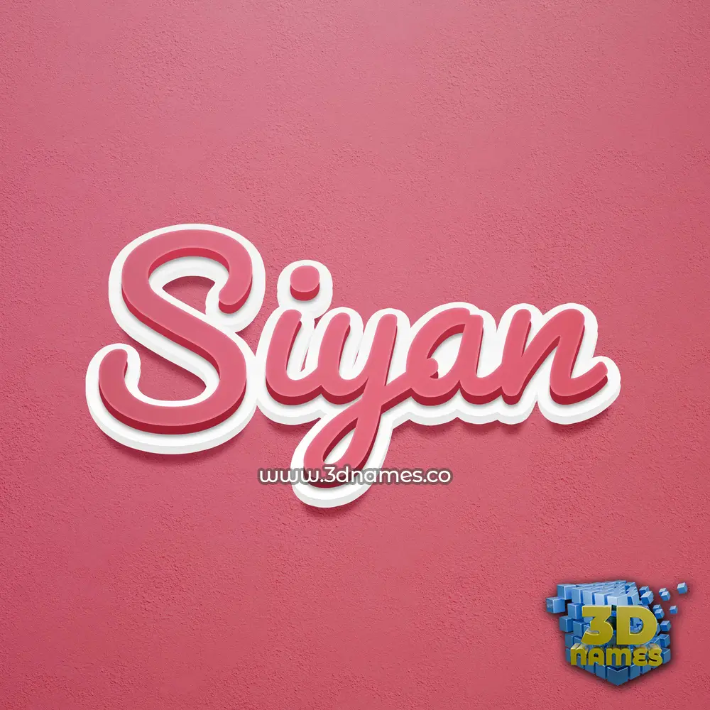 siyan in Red Scribble style - 3D name wallpaper