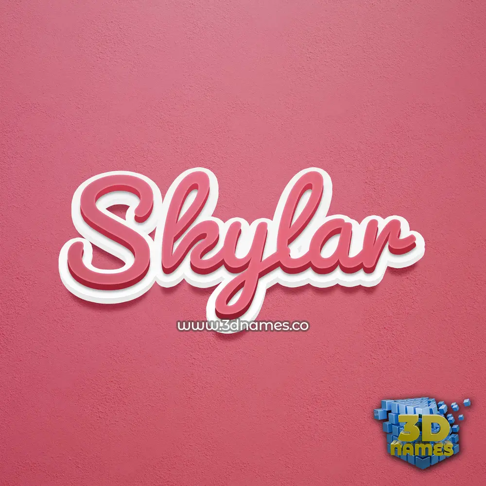 skylar in Red Scribble style - 3D name wallpaper