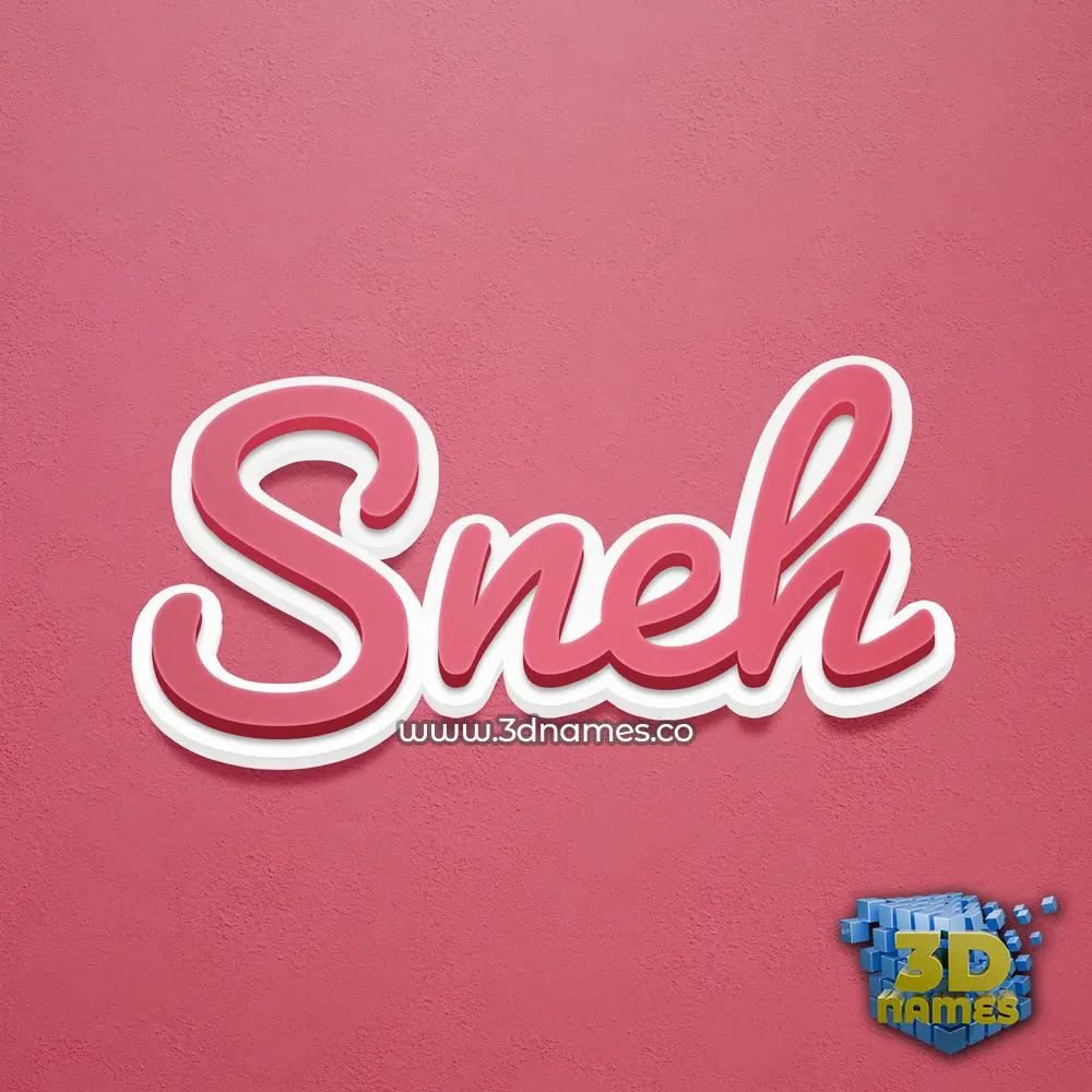 sneh in Red Scribble style - 3D name wallpaper