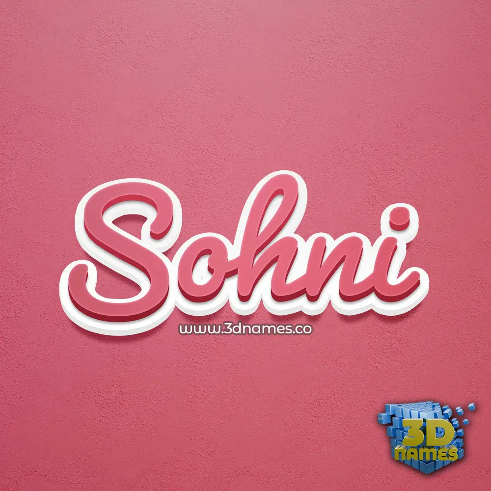 sohni in Red Scribble style - 3D name wallpaper