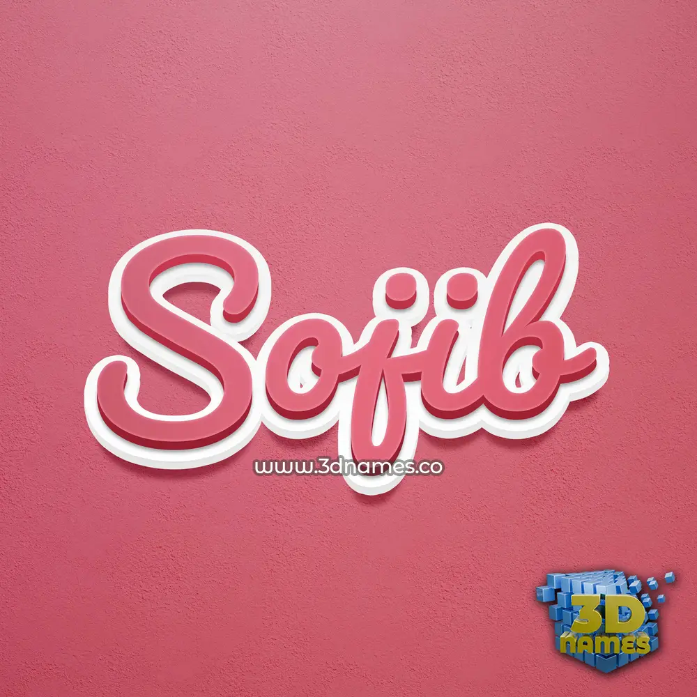 sojib in Red Scribble style - 3D name wallpaper