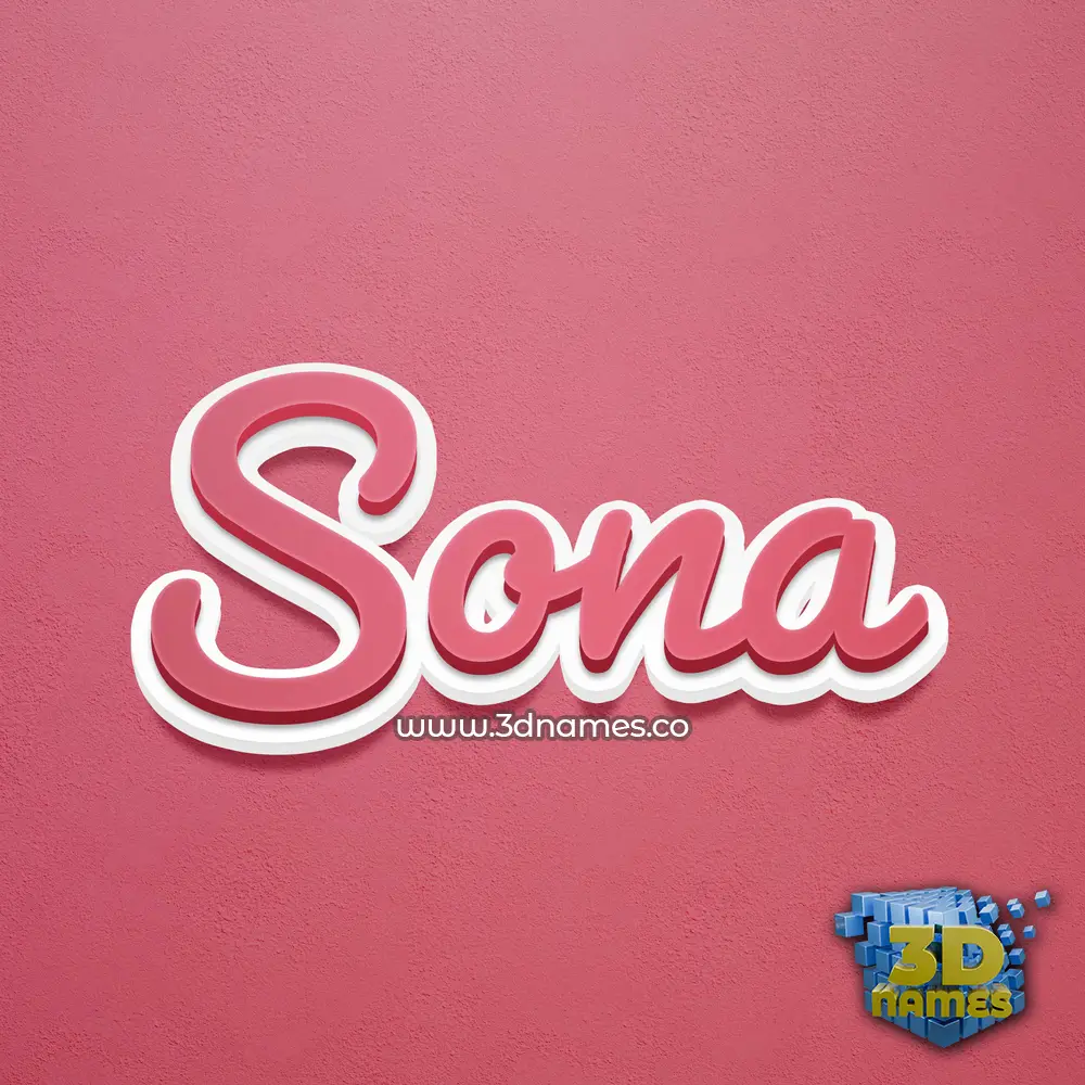 sona in Red Scribble style - 3D name wallpaper