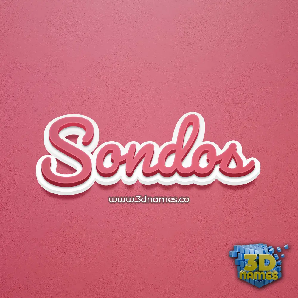 sondos in Red Scribble style - 3D name wallpaper