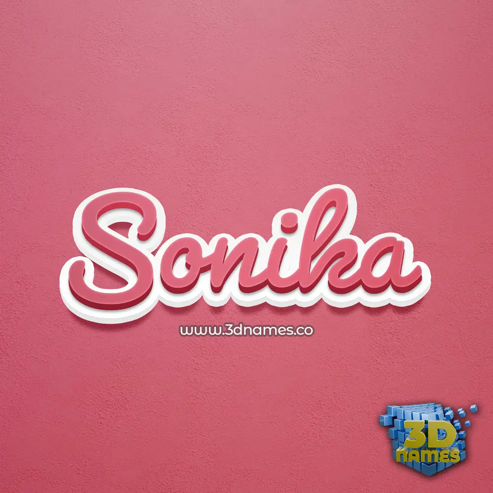 sonika in Red Scribble style - 3D name wallpaper