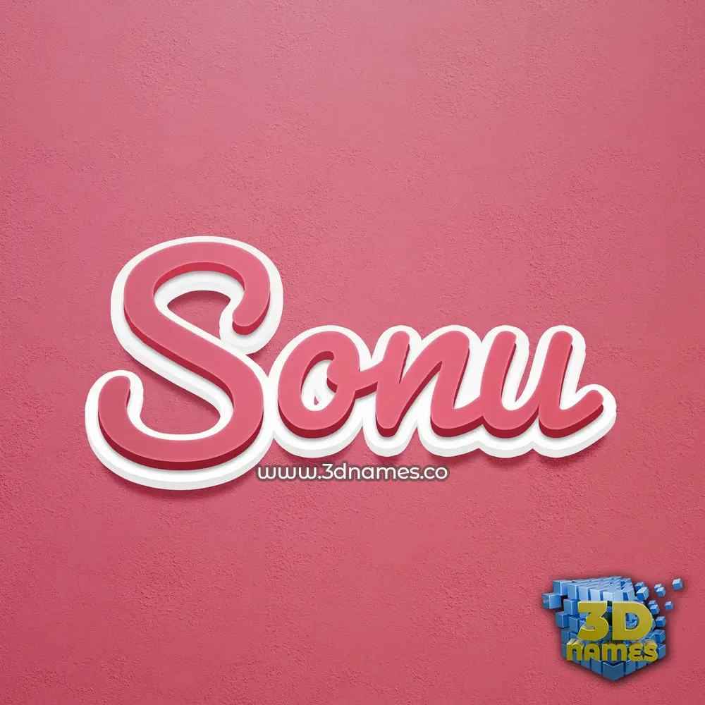 sonu in Red Scribble style - 3D name wallpaper