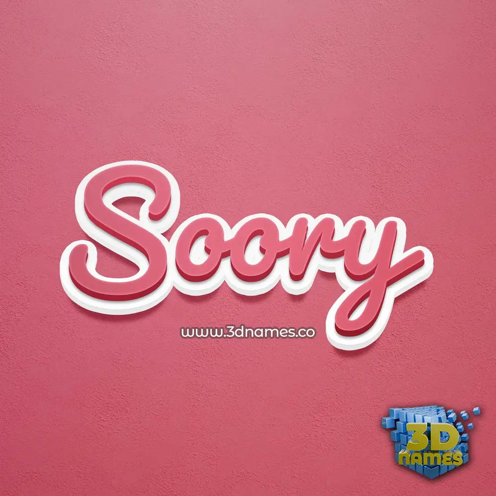 soory in Red Scribble style - 3D name wallpaper