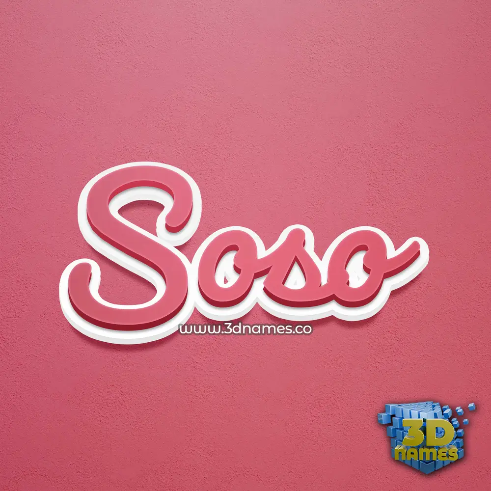 soso in Red Scribble style - 3D name wallpaper