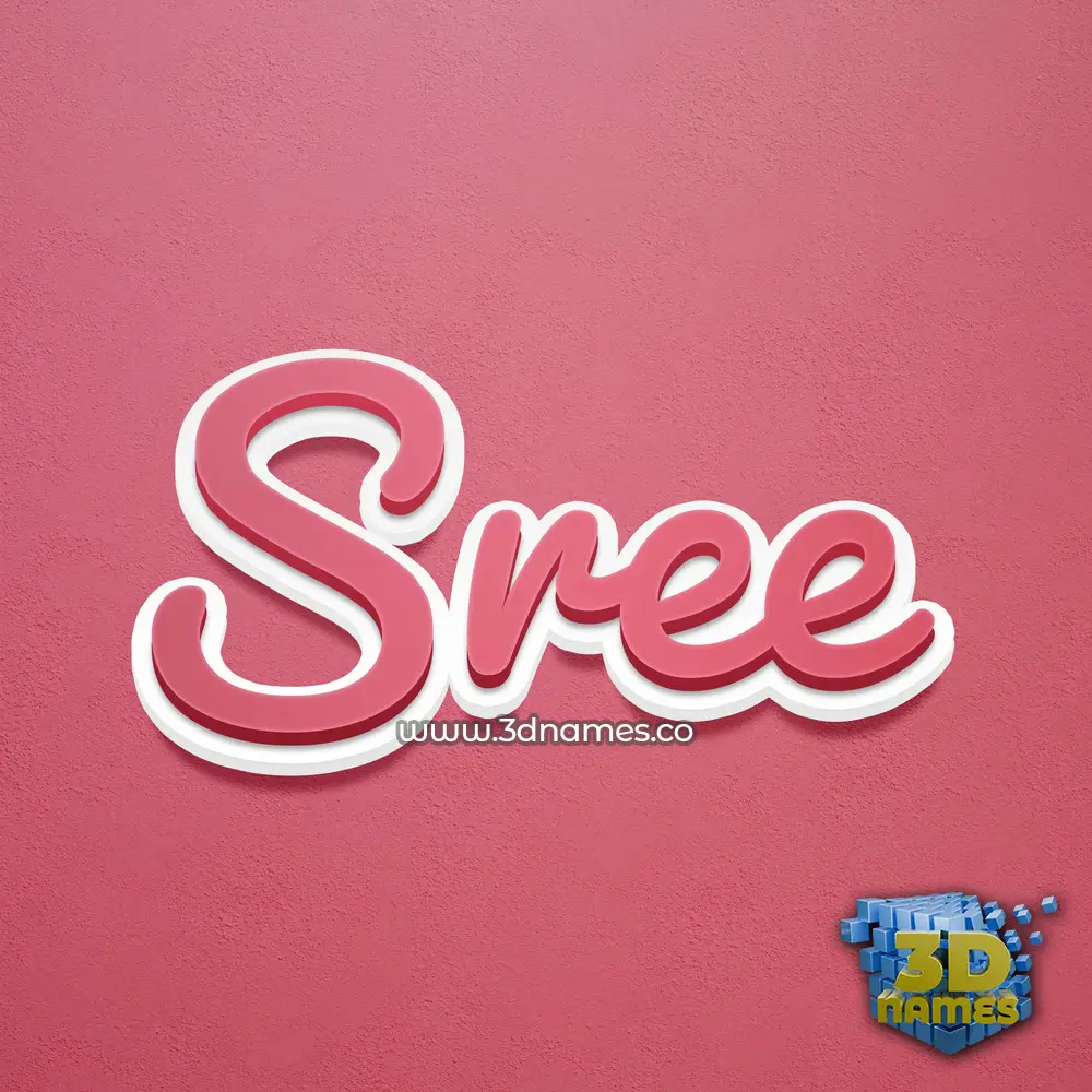 sree in Red Scribble style - 3D name wallpaper