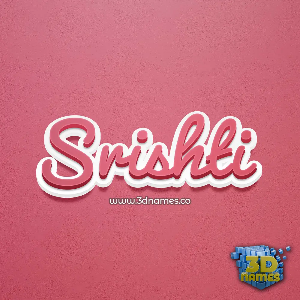 srishti in Red Scribble style - 3D name wallpaper