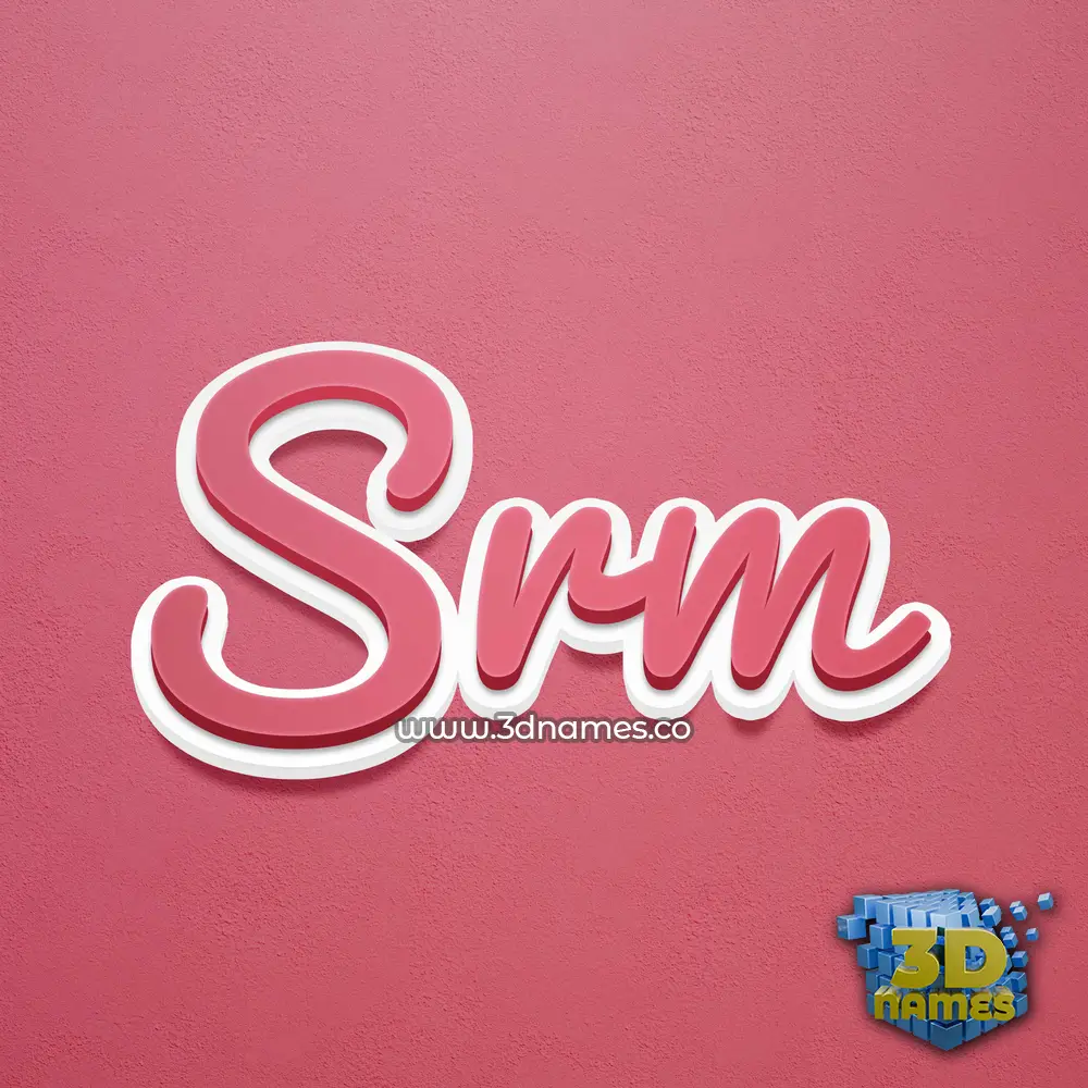 srm in Red Scribble style - 3D name wallpaper
