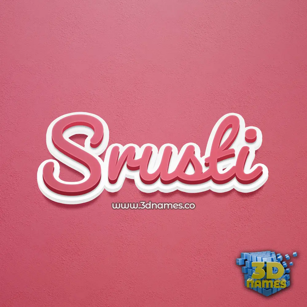 srusti in Red Scribble style - 3D name wallpaper