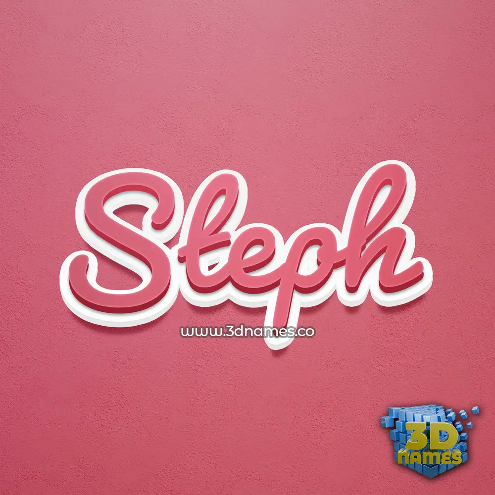 steph in Red Scribble style - 3D name wallpaper