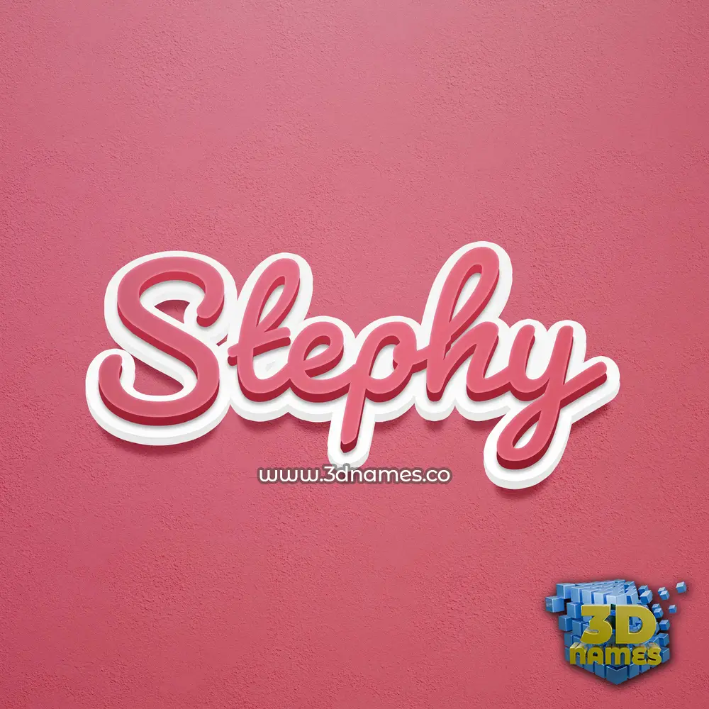 stephy in Red Scribble style - 3D name wallpaper