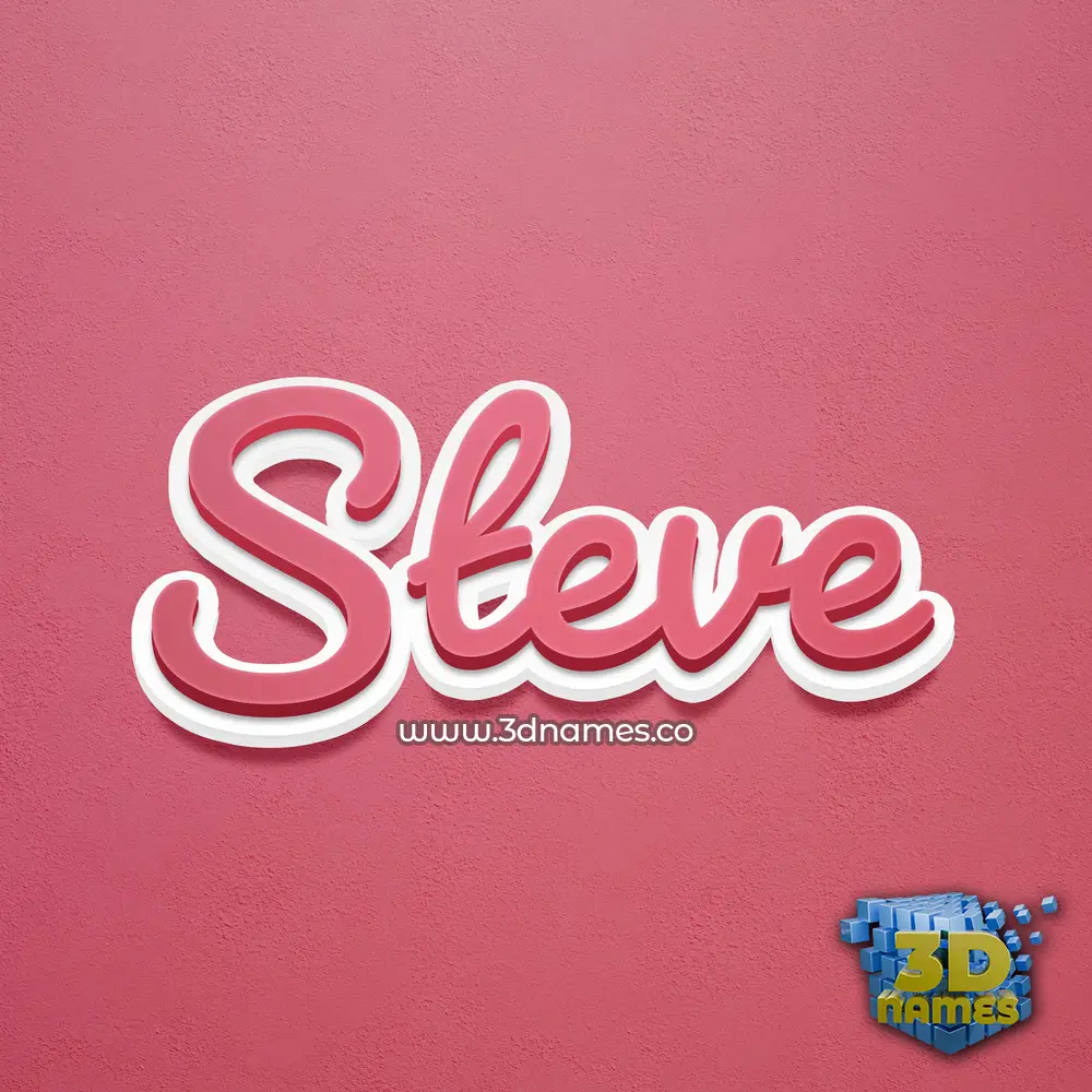 steve in Red Scribble style - 3D name wallpaper