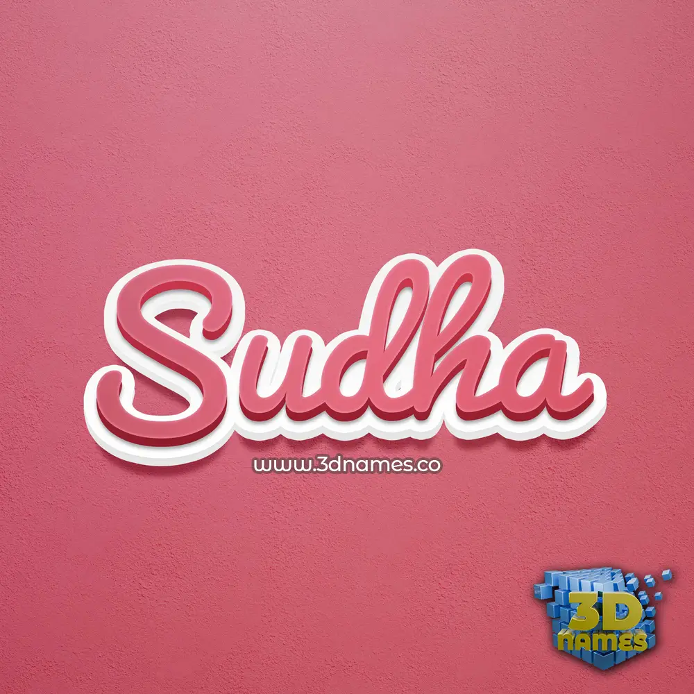 sudha in Red Scribble style - 3D name wallpaper