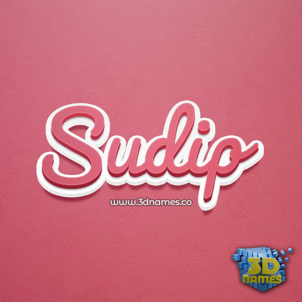 sudip in Red Scribble style - 3D name wallpaper