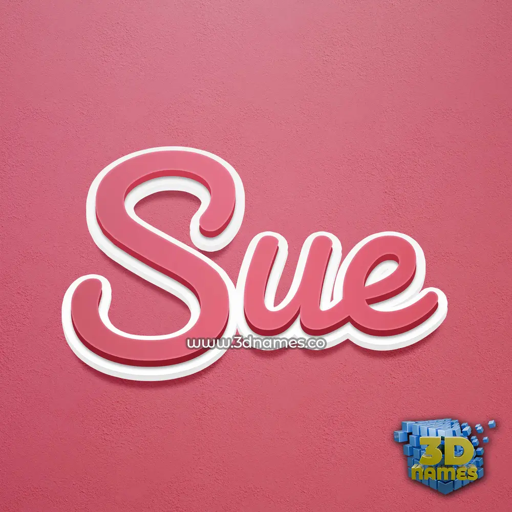 sue in Red Scribble style - 3D name wallpaper