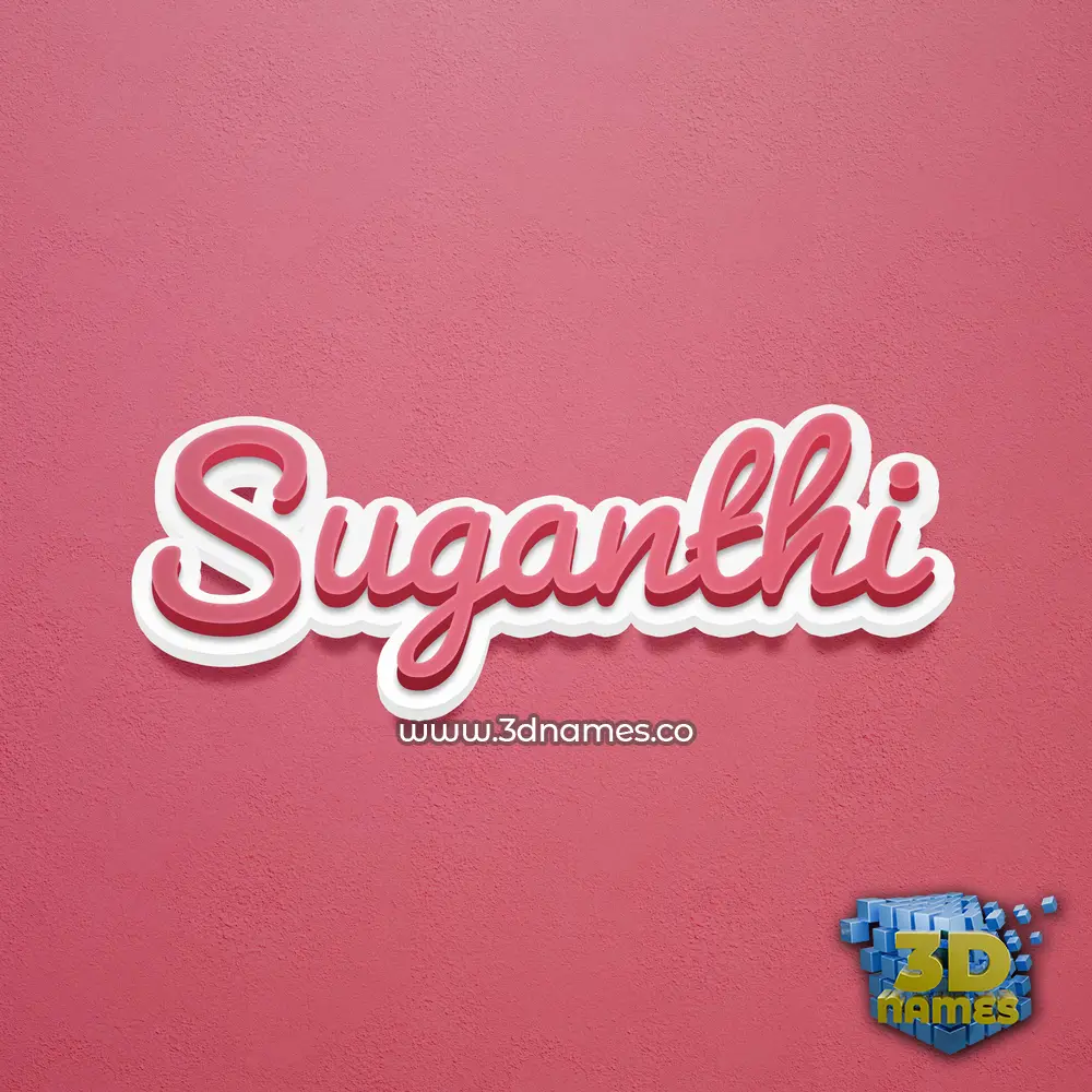 suganthi in Red Scribble style - 3D name wallpaper