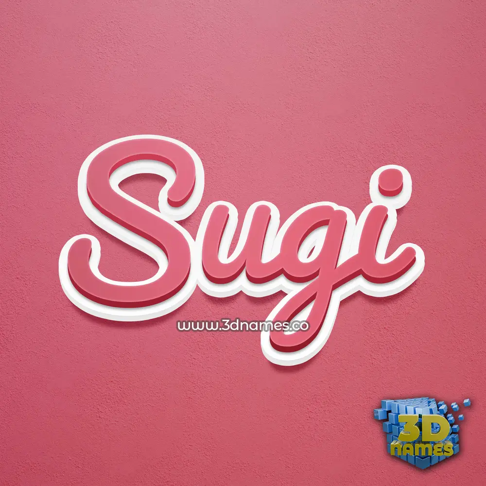 sugi in Red Scribble style - 3D name wallpaper