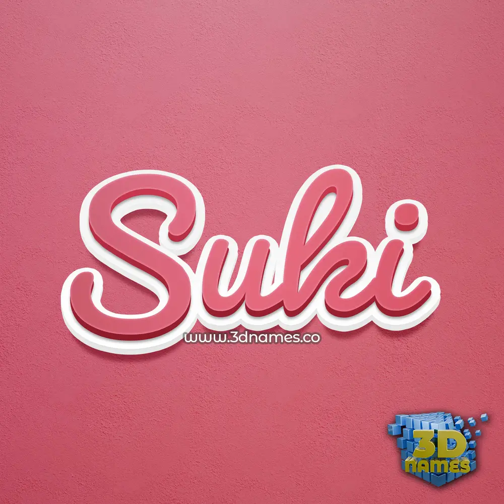 suki in Red Scribble style - 3D name wallpaper