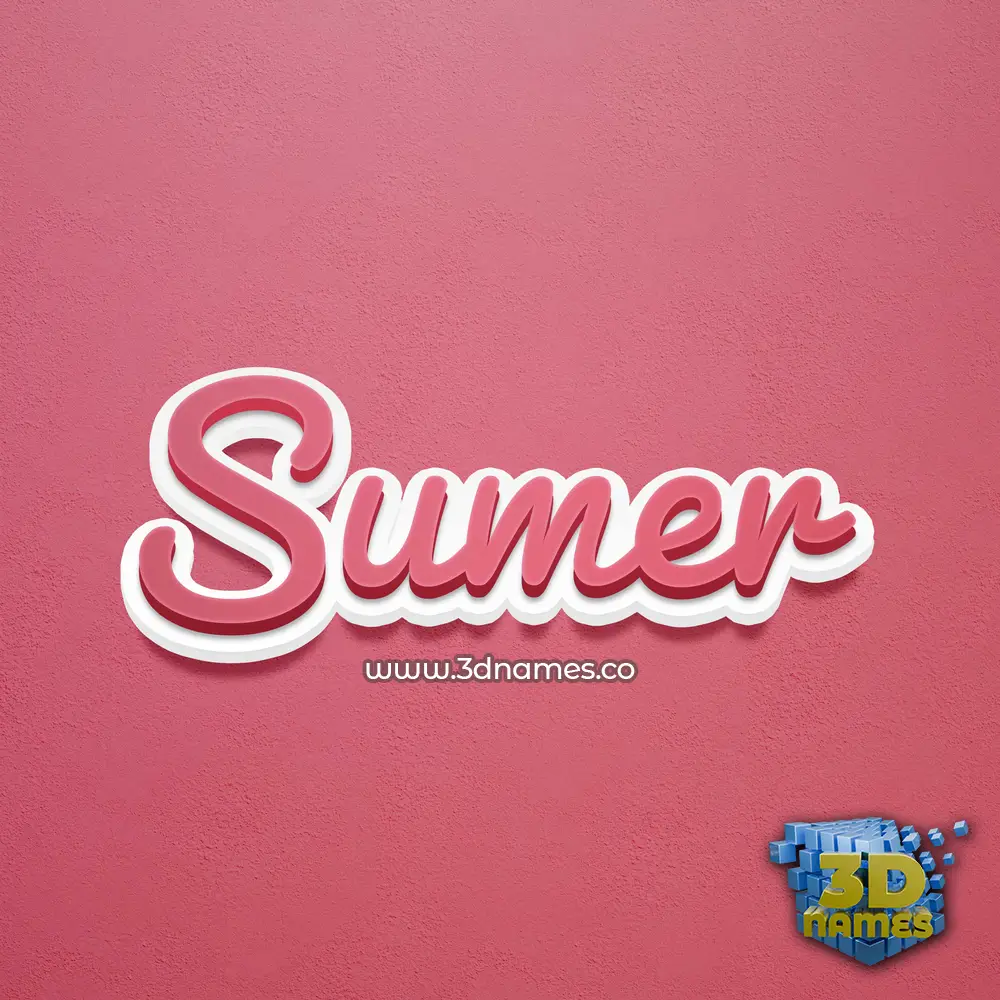 sumer in Red Scribble style - 3D name wallpaper