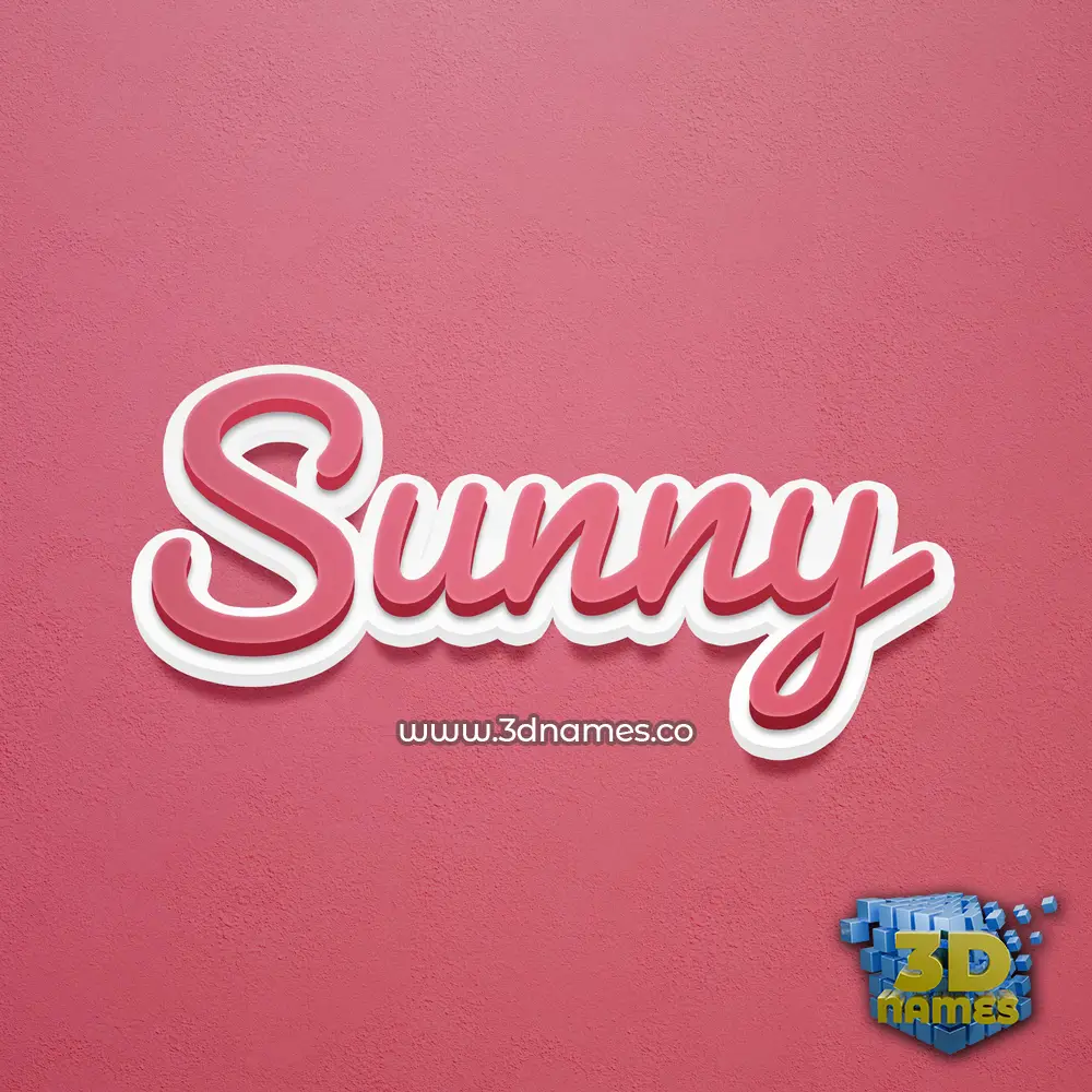sunny in Red Scribble style - 3D name wallpaper