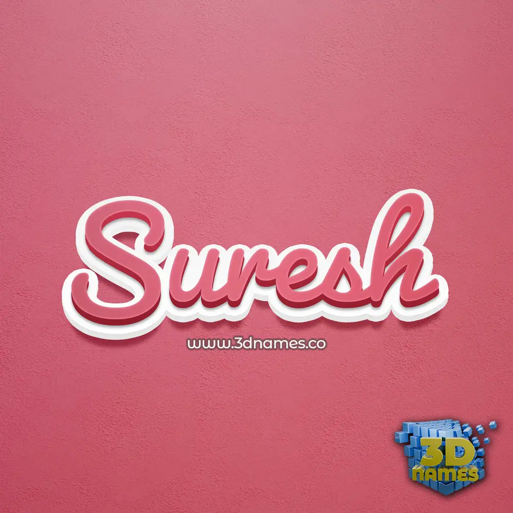 suresh in Red Scribble style - 3D name wallpaper