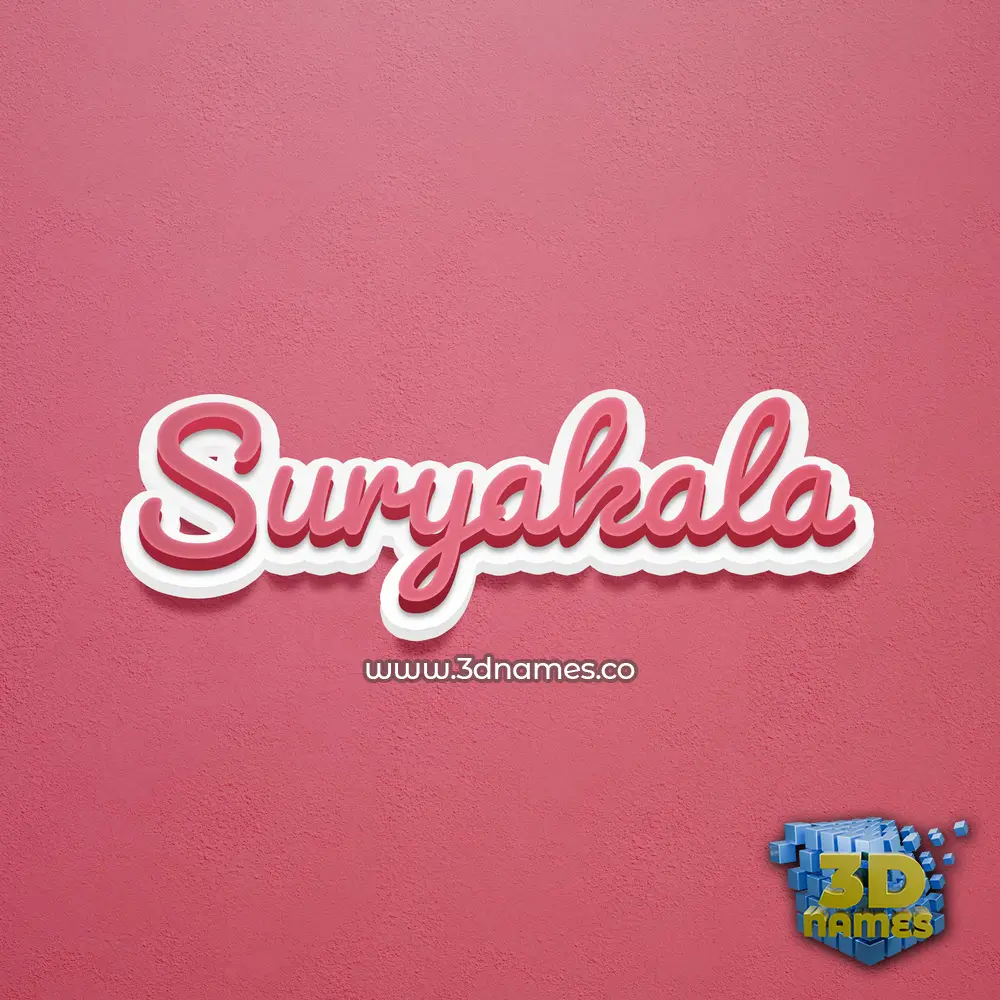 suryakala in Red Scribble style - 3D name wallpaper