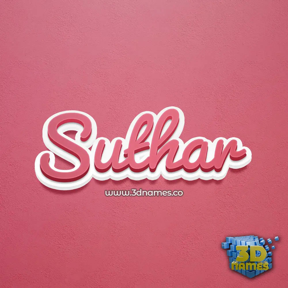 suthar in Red Scribble style - 3D name wallpaper