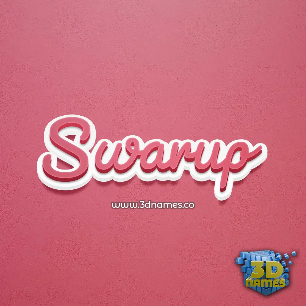 swarup in Red Scribble style - 3D name wallpaper