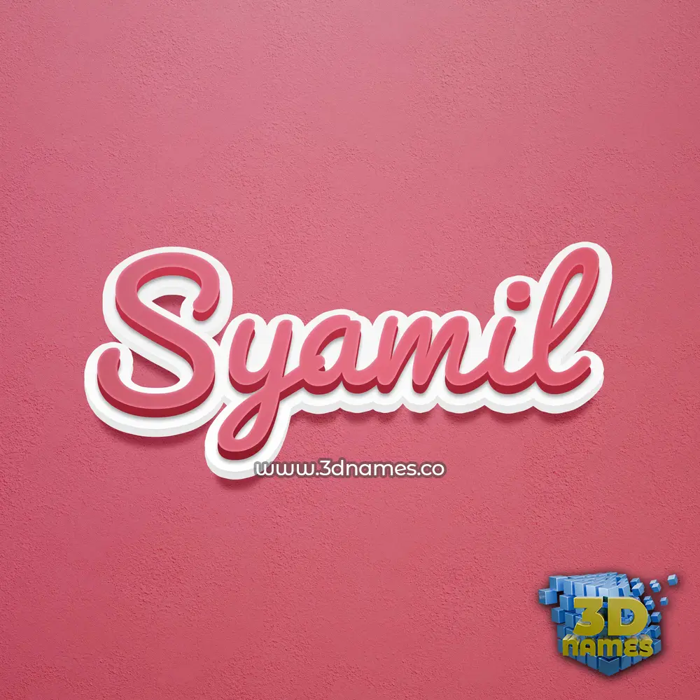 syamil in Red Scribble style - 3D name wallpaper