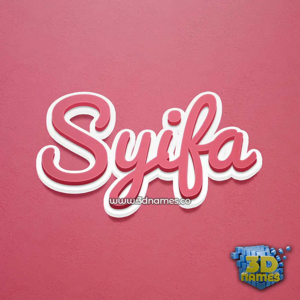 syifa in Red Scribble style - 3D name wallpaper