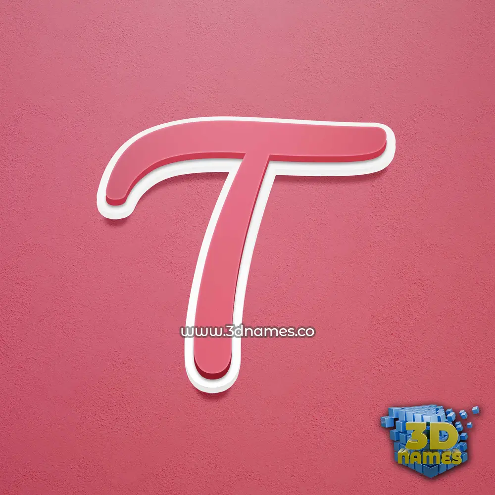 t in Red Scribble style - 3D name wallpaper