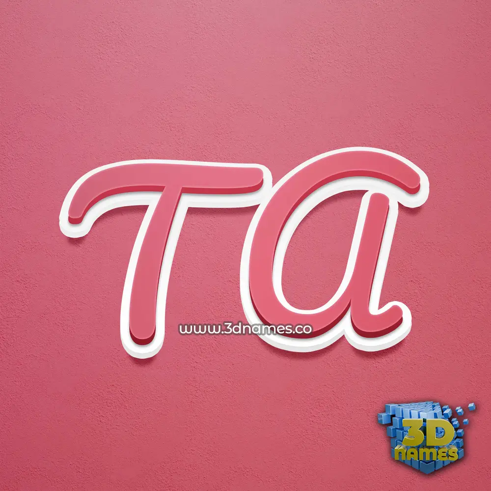 t a in Red Scribble style - 3D name wallpaper