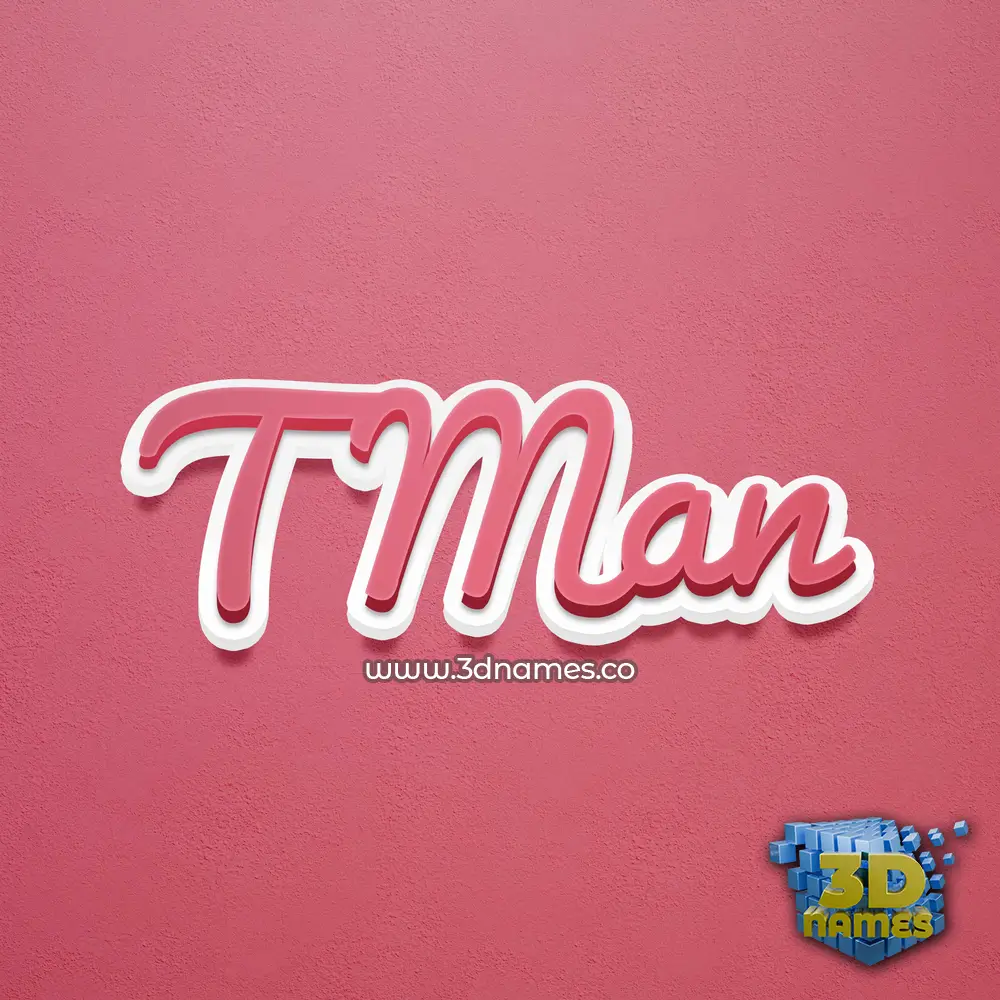 t man in Red Scribble style - 3D name wallpaper