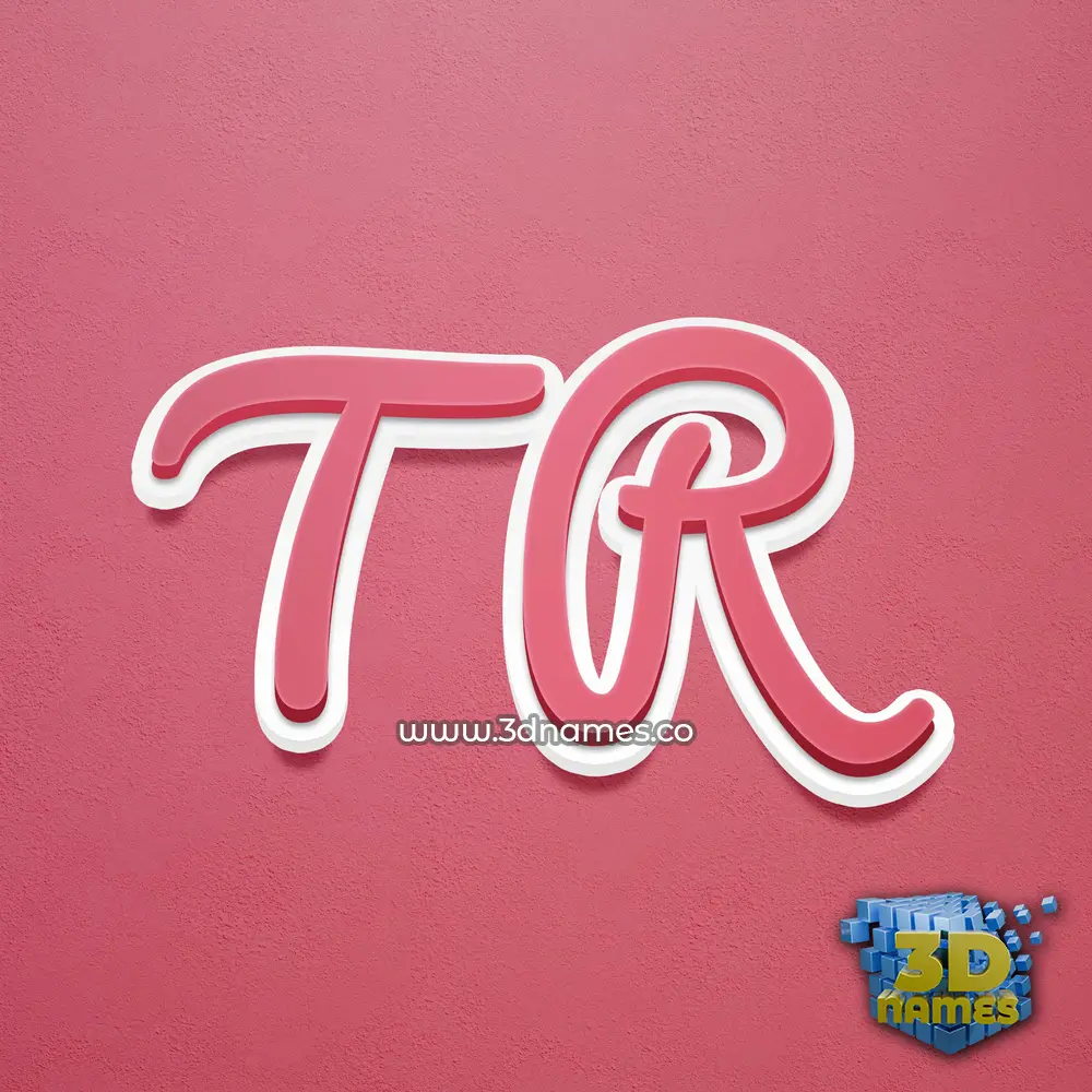 t r in Red Scribble style - 3D name wallpaper