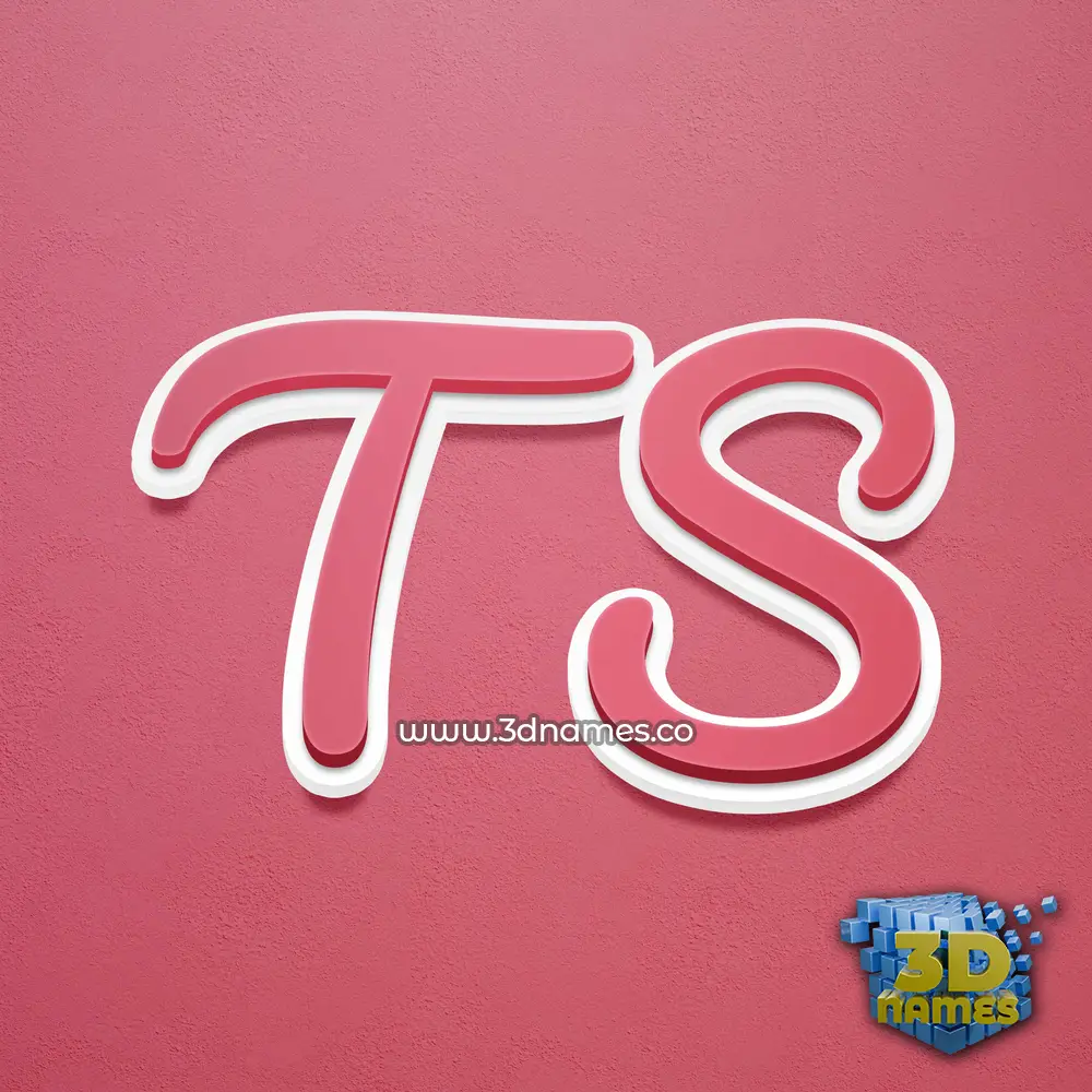 t s in Red Scribble style - 3D name wallpaper