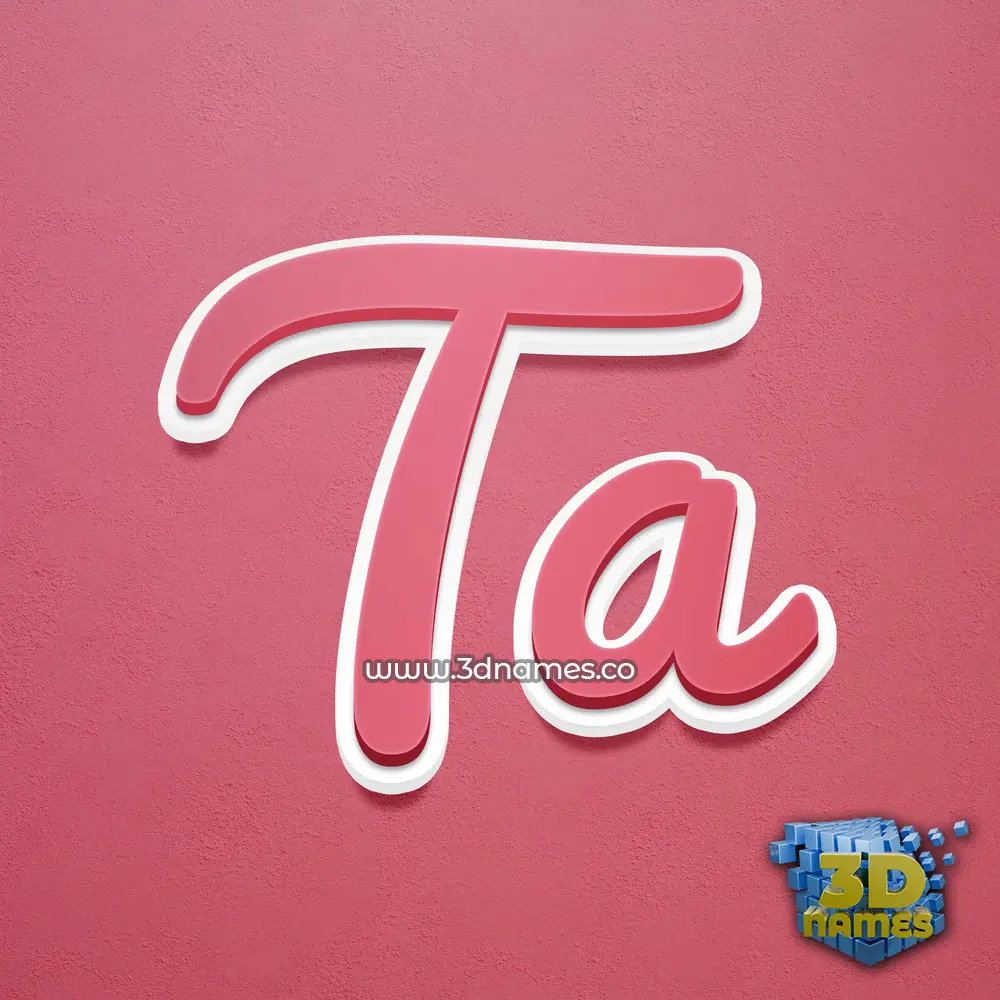 ta in Red Scribble style - 3D name wallpaper
