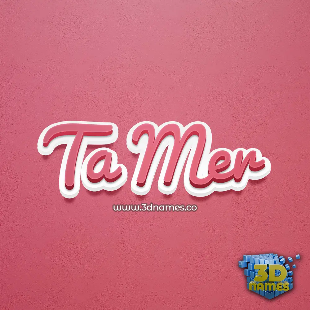 ta mer in Red Scribble style - 3D name wallpaper
