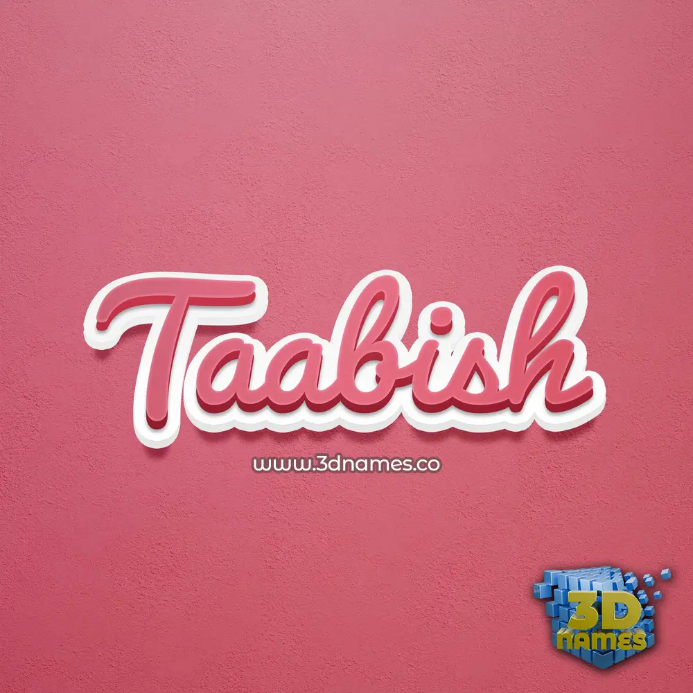 taabish in Red Scribble style - 3D name wallpaper