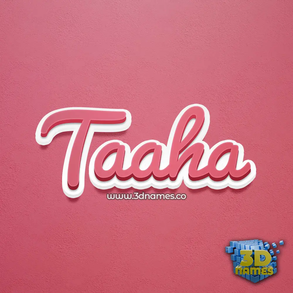 taaha in Red Scribble style - 3D name wallpaper