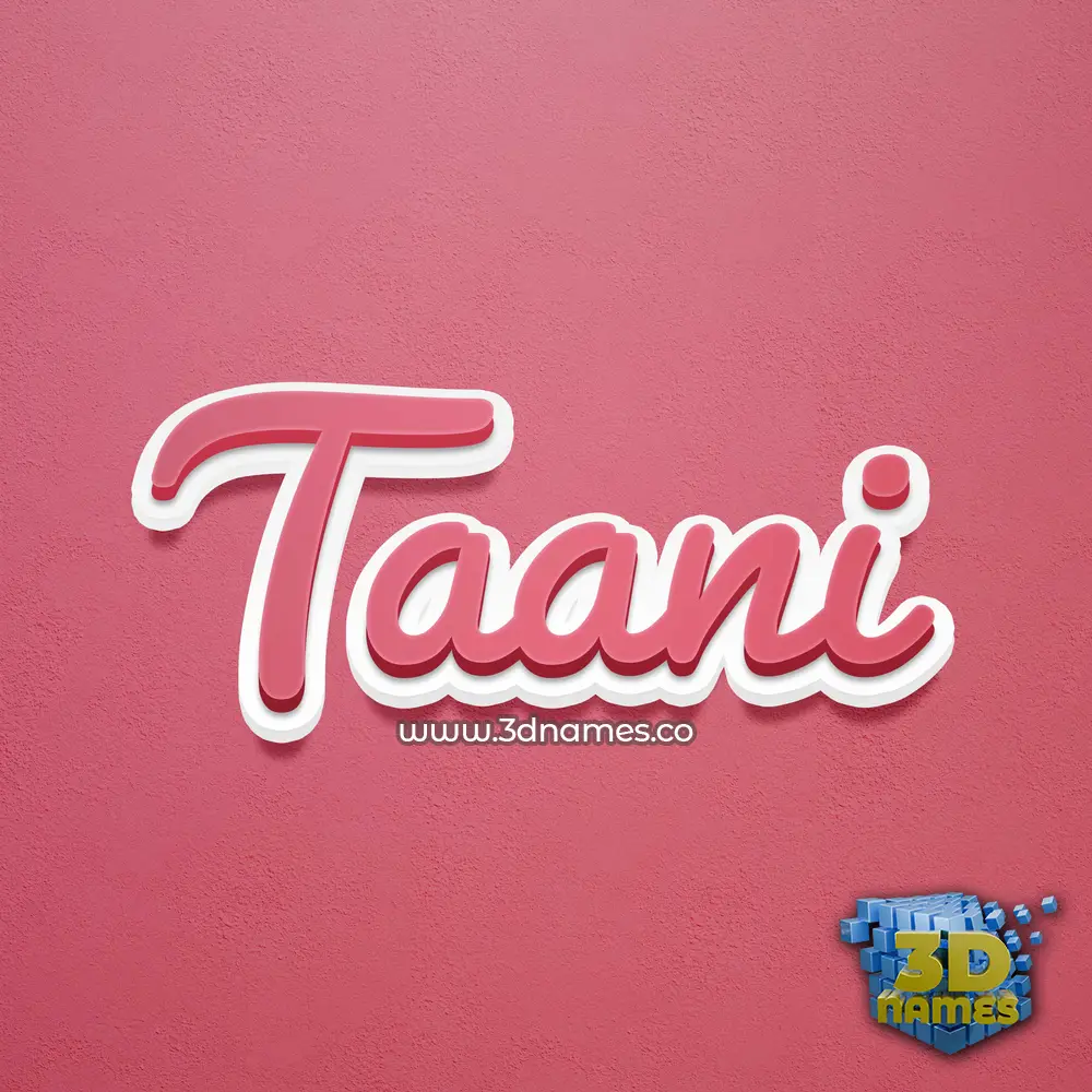 taani in Red Scribble style - 3D name wallpaper
